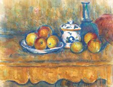 Still life with blue bottle, sugar bowl and apples, 1900-1902. Creator: Cézanne, Paul (1839-1906).