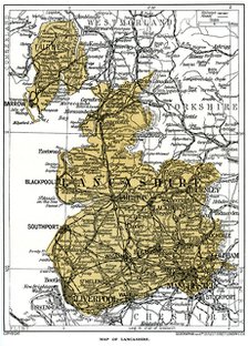 Map of Lancashire, 1924-1926. Artist: Unknown