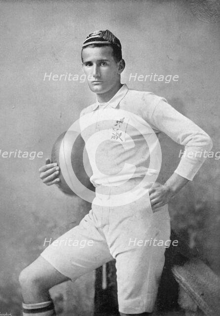 Portrait of the rugby player E Field, 1896. Creator: Symmons & Thiele.