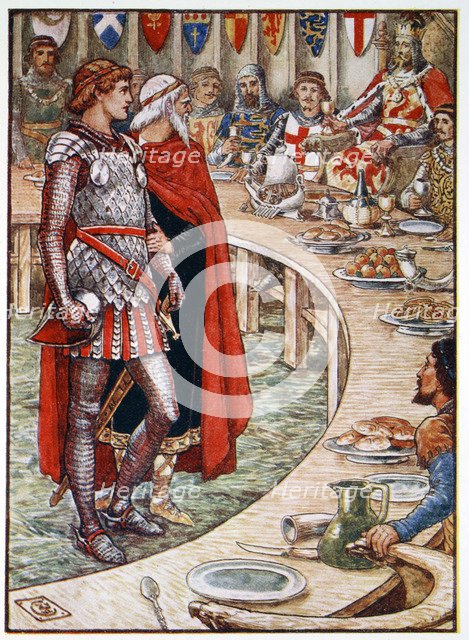 'Sir Galahad is brought to the Court of King Arthur', 1911. Artist: Unknown