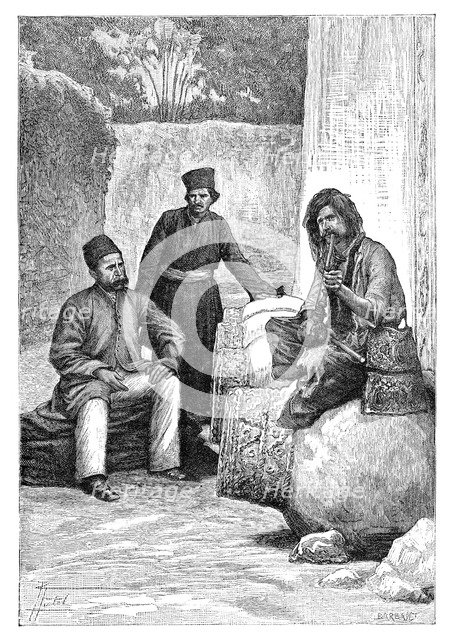 Persian men, 1895.Artist: Charles Barbant