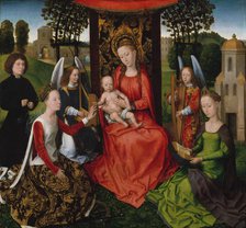 Virgin and Child with Saints Catherine of Alexandria and Barbara, early 1480s. Creator: Hans Memling.