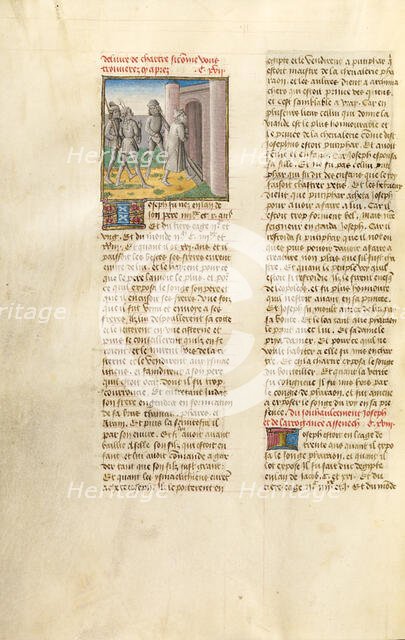 Joseph Cast into the Well; Miroir Historial, about 1475. Creator: Unknown.