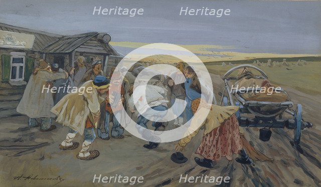 Before a Tavern. Artist: Afanasyev, Aleksei Fyodorovich (1850-1920)