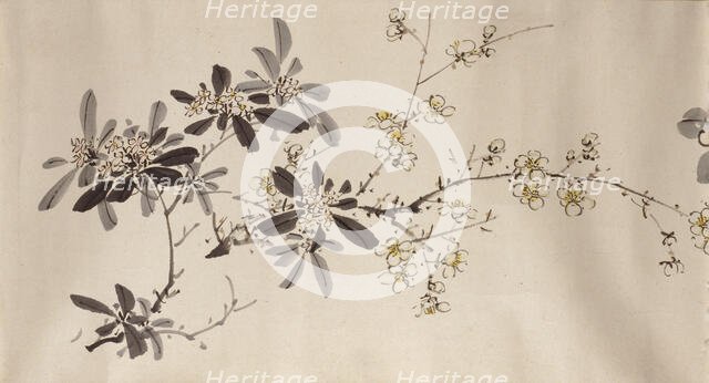 Flowering plants of the four seasons, 1842. Creator: Oda Kaisen.