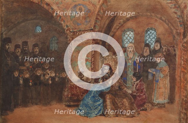 Stage design for the opera Boris Godunov by M. Musorgsky. Artist: Polenov, Vasili Dmitrievich (1844-1927)