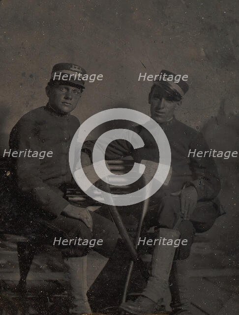 Two Firemen (?) with Axes, late 1850s-60s. Creator: Unknown.