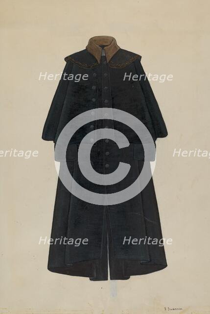 Overcoat, T. Jefferson's, c. 1936. Creator: Syrena Swanson.
