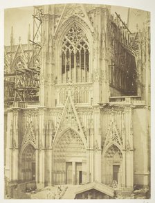 Cologne Cathedral, South Transept, 1854, printed 1854. Creators: Bisson Frères, Louis-Auguste Bisson, Auguste-Rosalie Bisson.