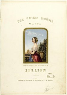 The Bride, cover for The Prima Donna Waltz sheet music, 1850. Creator: George Baxter.