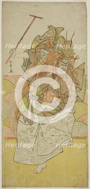 The Actor Ichimura Uzaemon IX as an Incarnation of the Dragon King in the Play Saki..., c. 1778. Creator: Shunsho.