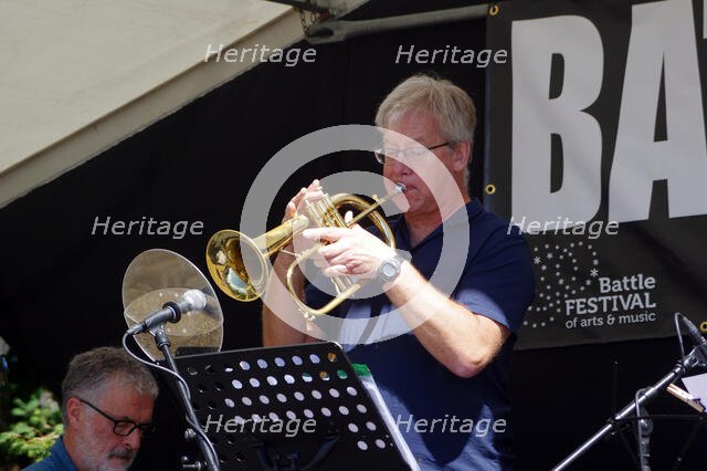 Sam Gould, Hexagonal, Battle Jazz Weekend, Battle, East Sussex, 24 July 2022. Creator: Brian O'Connor.
