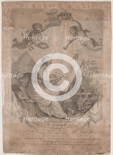 Trade Card for Dorme, Engraver, 19th century. Creator: Anon.
