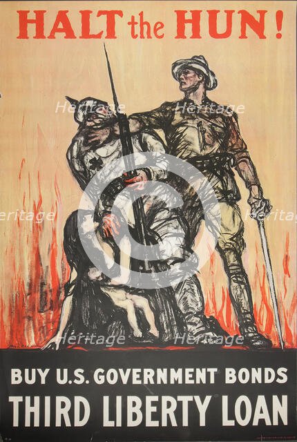 Halt the Hun! Buy U.S. Government Bonds Third Liberty Loan, 1918. Creator: Henry Patrick Raleigh.