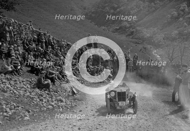 MG M type climbing a steep hill during a motoring trial, c1930s. Artist: Bill Brunell.