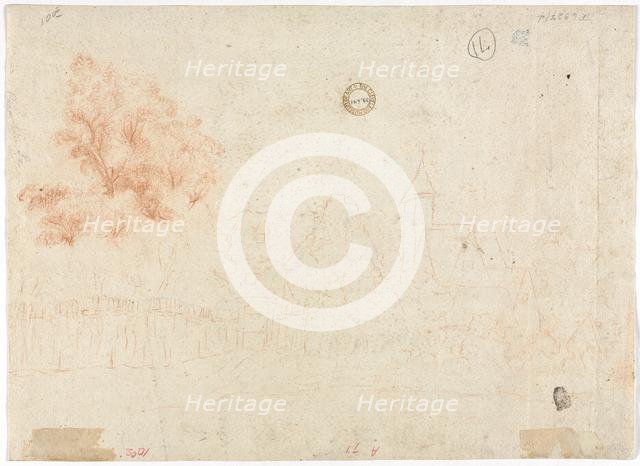 Sketch of a Village (verso), 18th century?. Creator: Unknown.