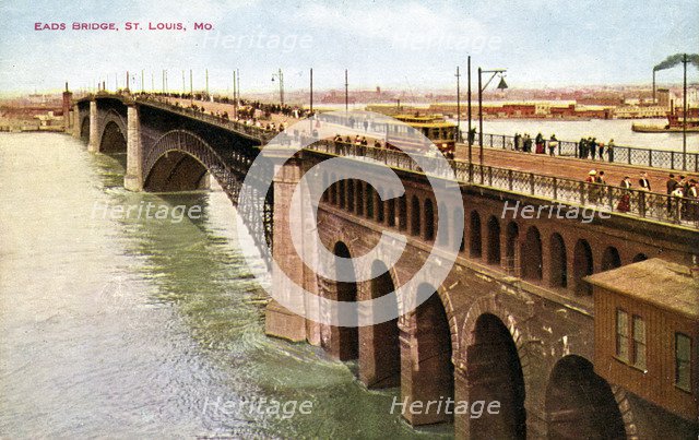 Eads Bridge, St Louis, Missouri, USA, 1910. Artist: Unknown
