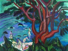 Red tree at the beach, 1913. Creator: Kirchner, Ernst Ludwig (1880-1938).