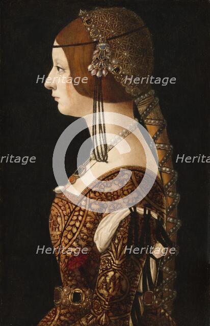 Bianca Maria Sforza, probably 1493. Creator: Ambrogio de Predis.
