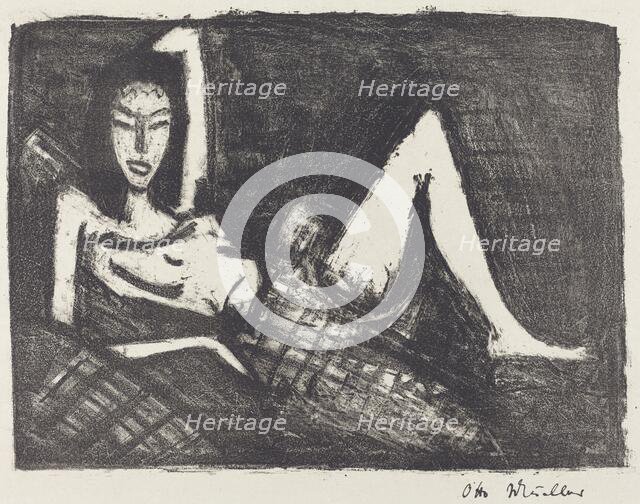 Girl on a Couch (Madchen auf dem Kanapee), 1921/1922. Creator: Otto Mueller.