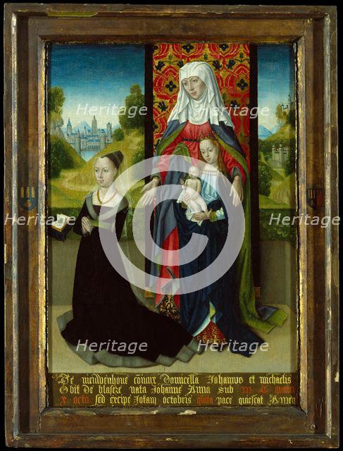 Virgin and Child with Saint Anne Presenting Anna van Nieuwenhove, 1479-82. Creator: Master of the Saint Ursula Legend.