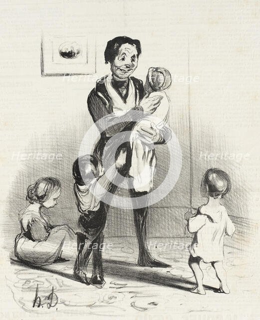 Eh, eh ! petit gredin, vous en ferez.., 1840. Creator: Honore Daumier.