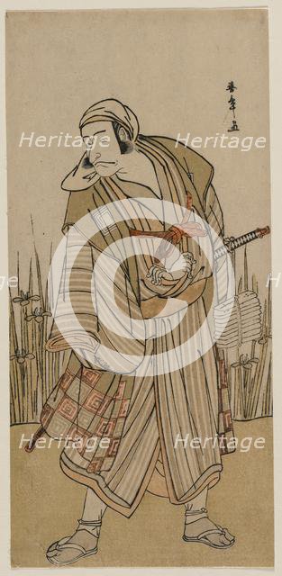 Ichikawa Danjuro V as a Traveller Beside a Clump of Iris, c. 1780. Creator: Katsukawa Shunsho (Japanese, 1726-1792).