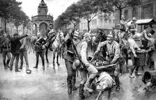 German troops occupying the city of Liege in Belgium, First World War, 1914. Artist: Unknown