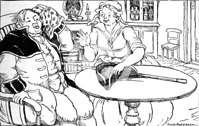 'Mr. Bumble wiped from his forehead the perspiration which his walk had engendered', 1937. Artist: Anne Anderson.