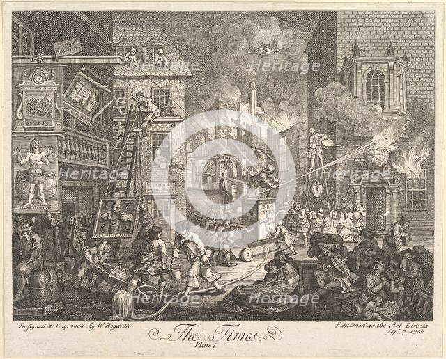 The Times, Plate 1, September 7, 1762. Creator: William Hogarth.