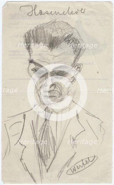 Portrait of Walter Hasenclever (1890-1940), Early 1930s. Artist: Werfel, Franz (1890-1945)