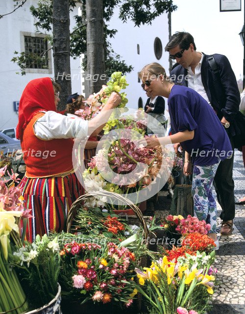 Flower seller, Funchal, Madeira, Portugal