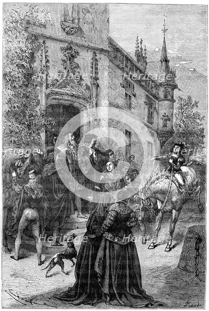 Pierre du Terrail leaves his family, 1898. Artist: Piaud