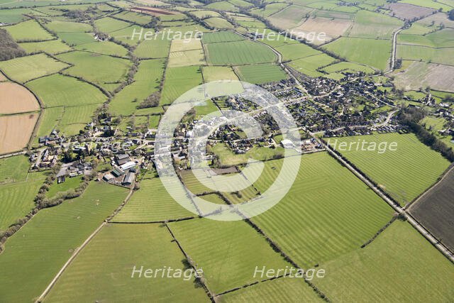 Ridge and furrow earthworks around the villages of Middle and Upper Tysoe, Warwickshire, 2018. Creator: Damian Grady.