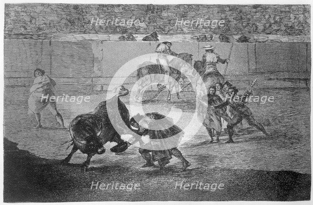 Bullfighting, series of etchings by Francisco de Goya (1746-1828), plate 29, 'Pepe Illo haciendo …