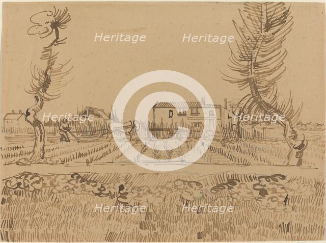 Ploughman in the Fields near Arles, 1888. Creator: Vincent van Gogh.