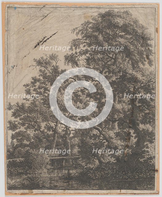 A Small Bridge over a Stream, 17th century. Creator: Anthonie Waterloo.