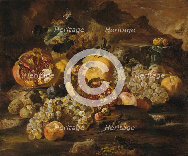 Pomegranates and Other Fruit in a Landscape. Creator: Abraham Brueghel.