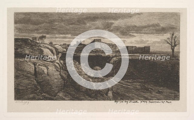 Ruins of the Chateau of Crèmieux (Isère), 1850. Creator: Charles Francois Daubigny.