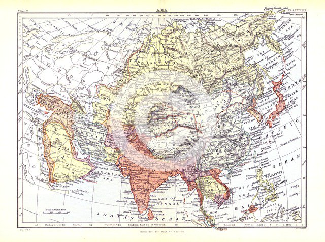 Map of Asia, c1902.  Artist: W & AK Johnston.