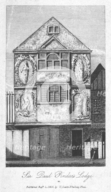 Sir Paul Pindar's House, Bishopsgate, City of London, 1816. Artist: Anon