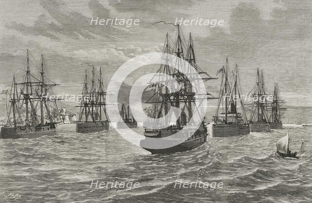 Russo-Turkish War:...British squadron in the Dardanelles Strait, February 13, 1878, (1878). Creator: Enrique Alba.