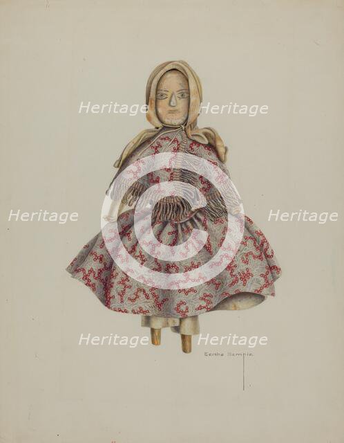 Wooden Doll, c. 1938. Creator: Bertha Semple.