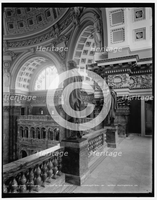 Library of Congress, gallery of the Rotunda, c1900. Creator: Unknown.