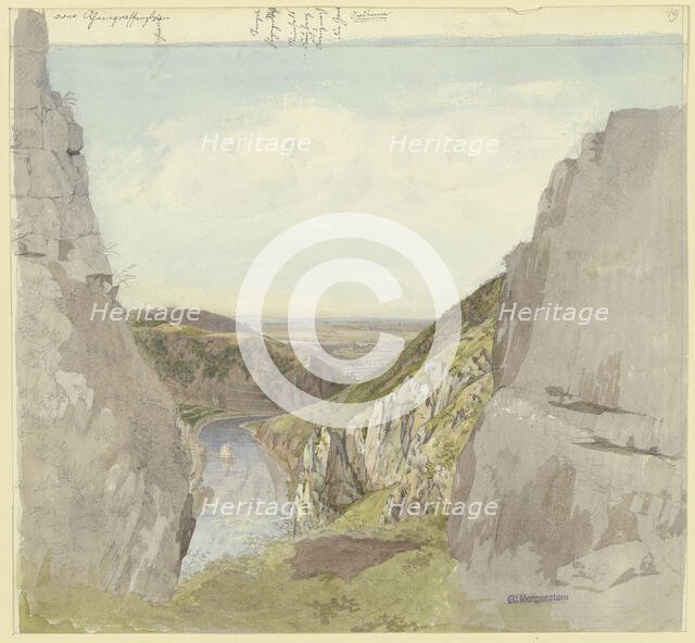 View from the Rheingrafenstein into the Nahe Valley, mid-late 19th century. Creator: Carl Morgenstern.
