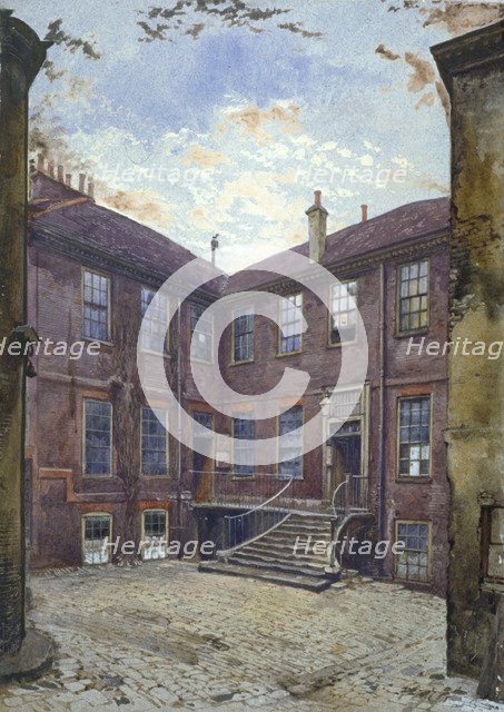 View of an old house in Great Winchester Street, City of London, 1880.                        Artist: John Crowther