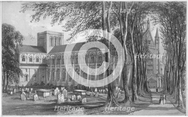 'Winchester Cathedral', c1858.  Artist: Newman & Co.