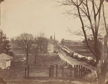 Train of Army Wagons Entering Petersburg, Virginia, April 1865. Creator: John Reekie.