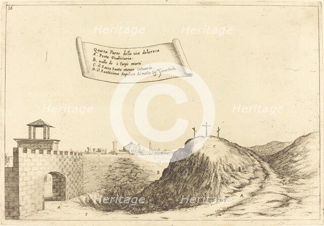 Four Parts of the Via Dolorosa, 1619. Creator: Jacques Callot.