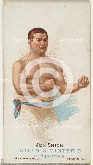 Jem Smith, Pugilist, from World's Champions, Series 1 (N28) for Allen & Ginter Cigarettes,..., 1887. Creator: Allen & Ginter.
